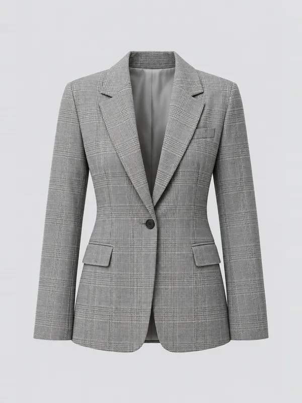 Anzugblazer Ilse in Grau, Glencheck, Vorderansicht